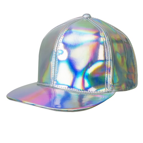 Mütze holographisch silber - mütze,