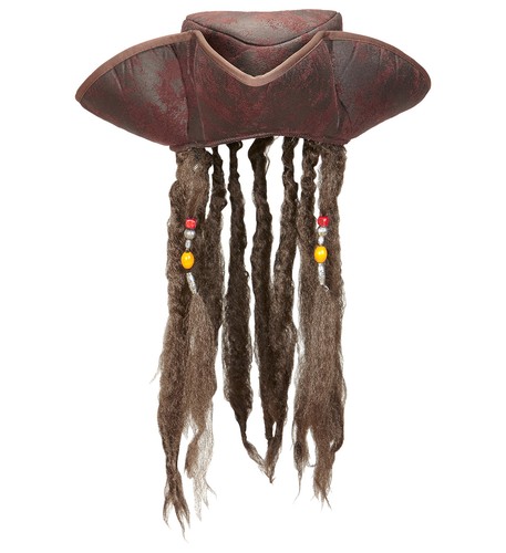 Piratenhut mit haaren - piratenhut,