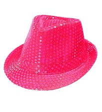 Neon Pinker Fedora Hut mit
