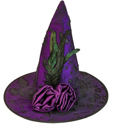 Hexenhut lila mit blumen und - lila,