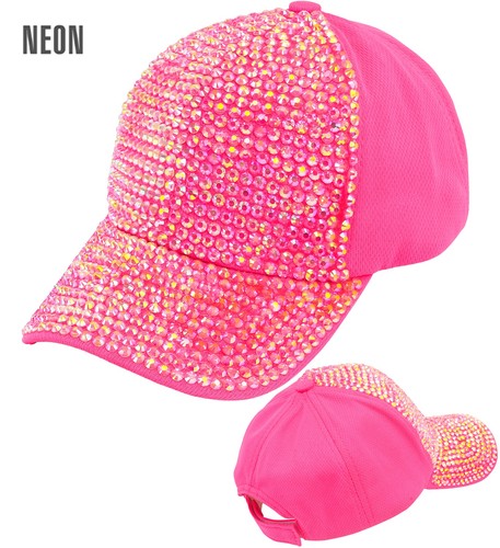 Neon pinke strass basecap - neon,